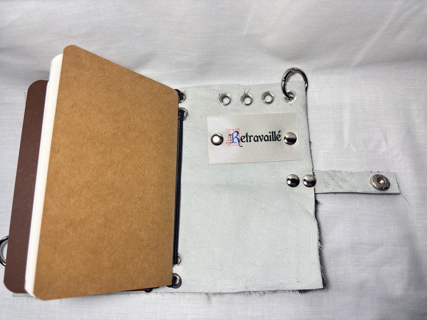 A6 Black/Brown & White Hair-On Leather Journal