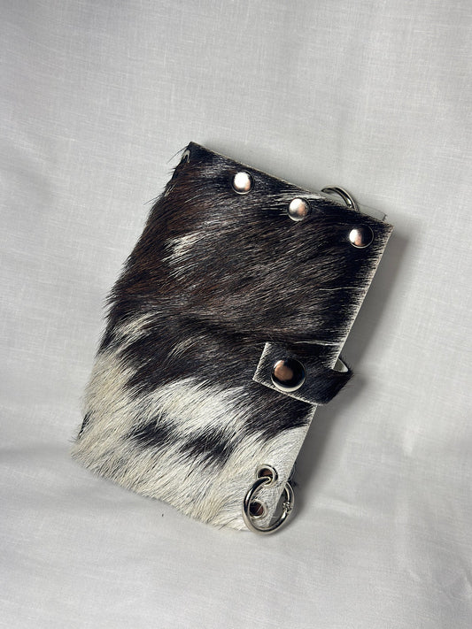 A6 Black/Brown & White Hair-On Leather Journal