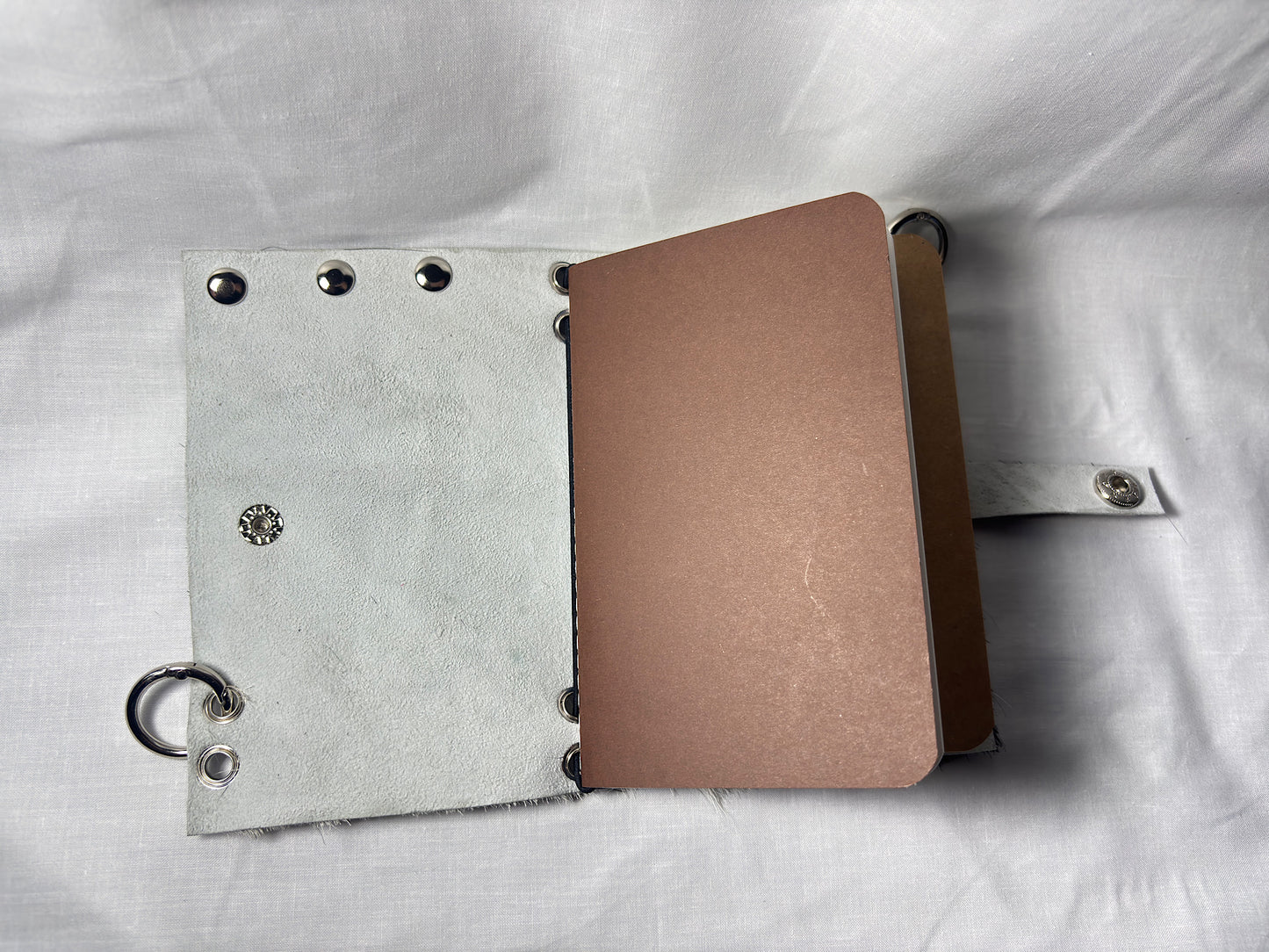 A6 Black/Brown & White Hair-On Leather Journal