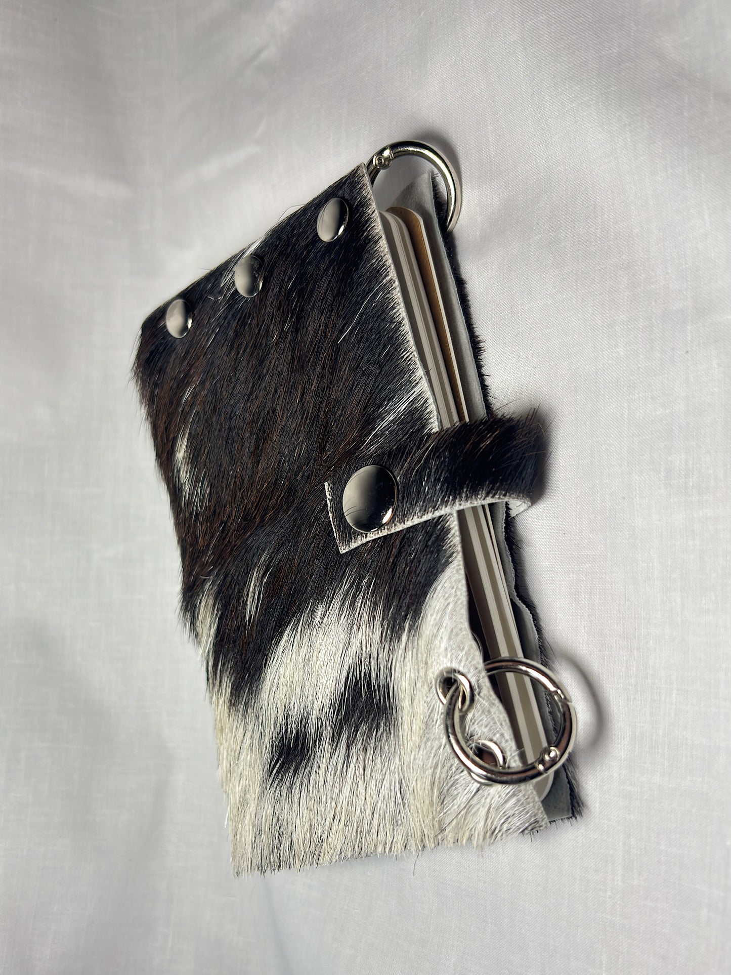 A6 Black/Brown & White Hair-On Leather Journal