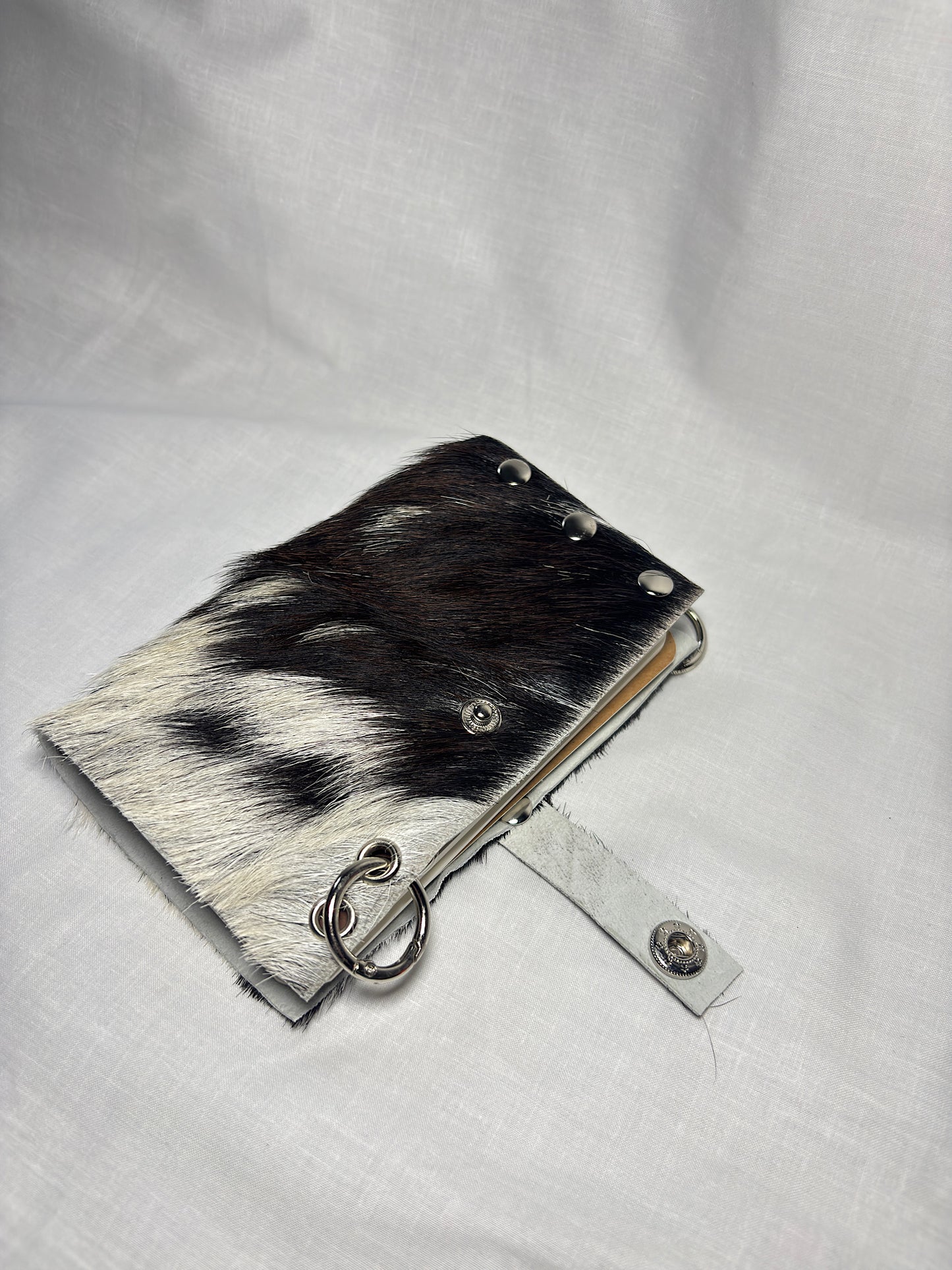 A6 Black/Brown & White Hair-On Leather Journal