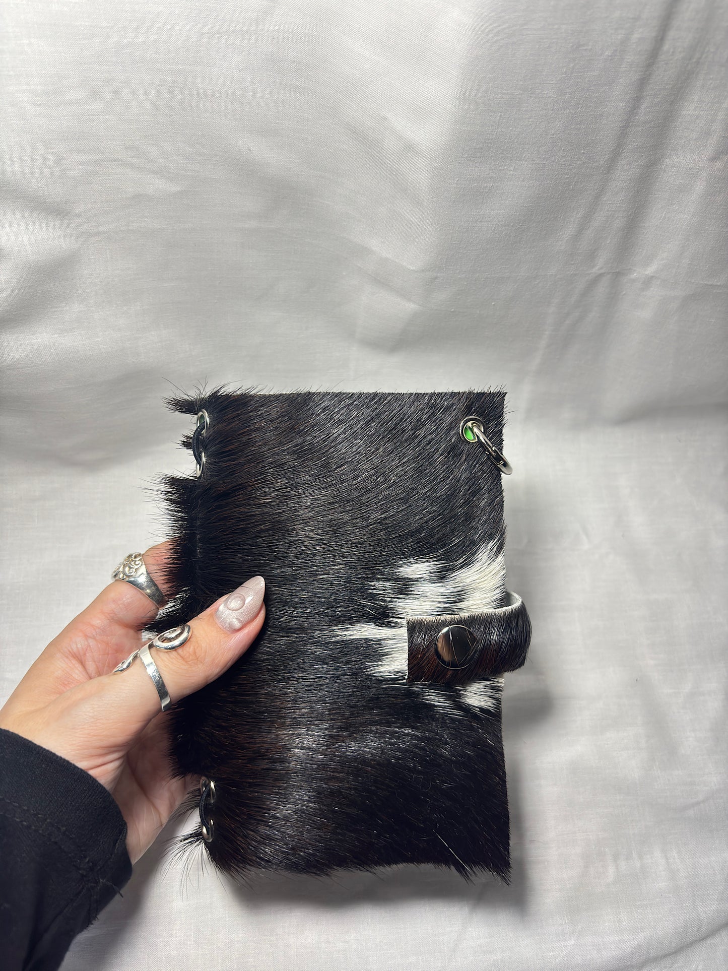 Black and White Hair-On Leather A6 Journal