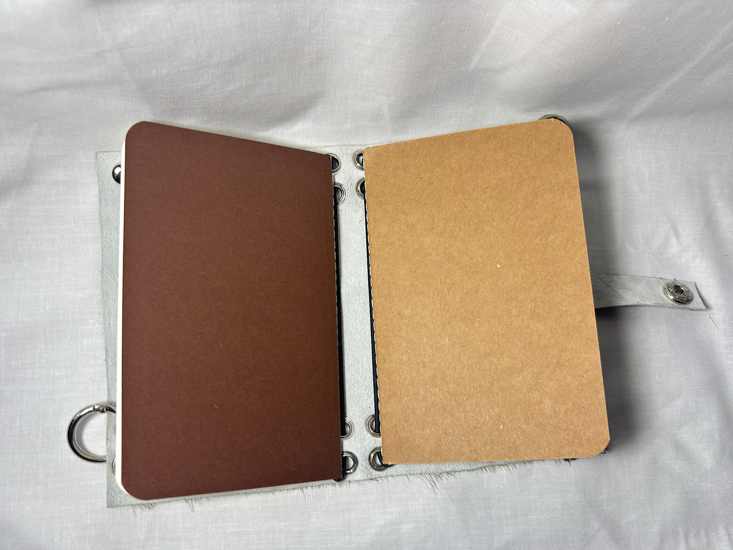 A6 Black/Brown & White Hair-On Leather Journal