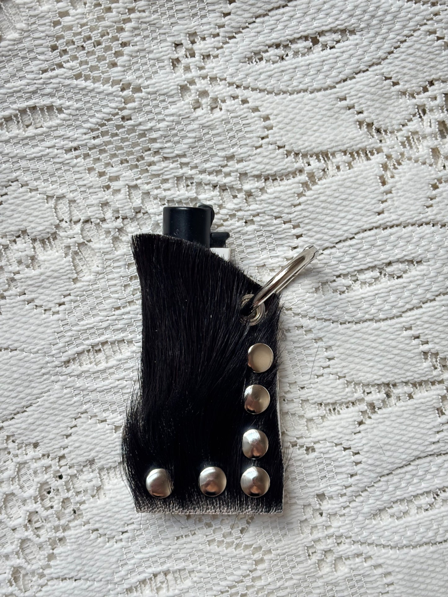 Leather lighter / lipstick keychain