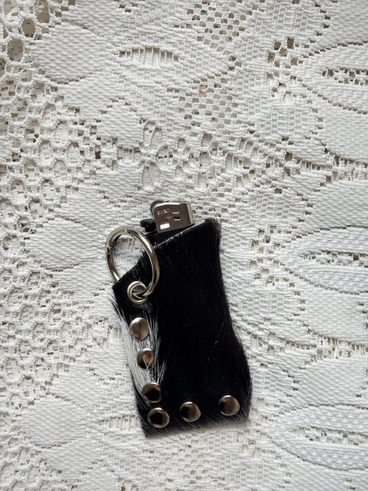 Leather lighter / lipstick keychain