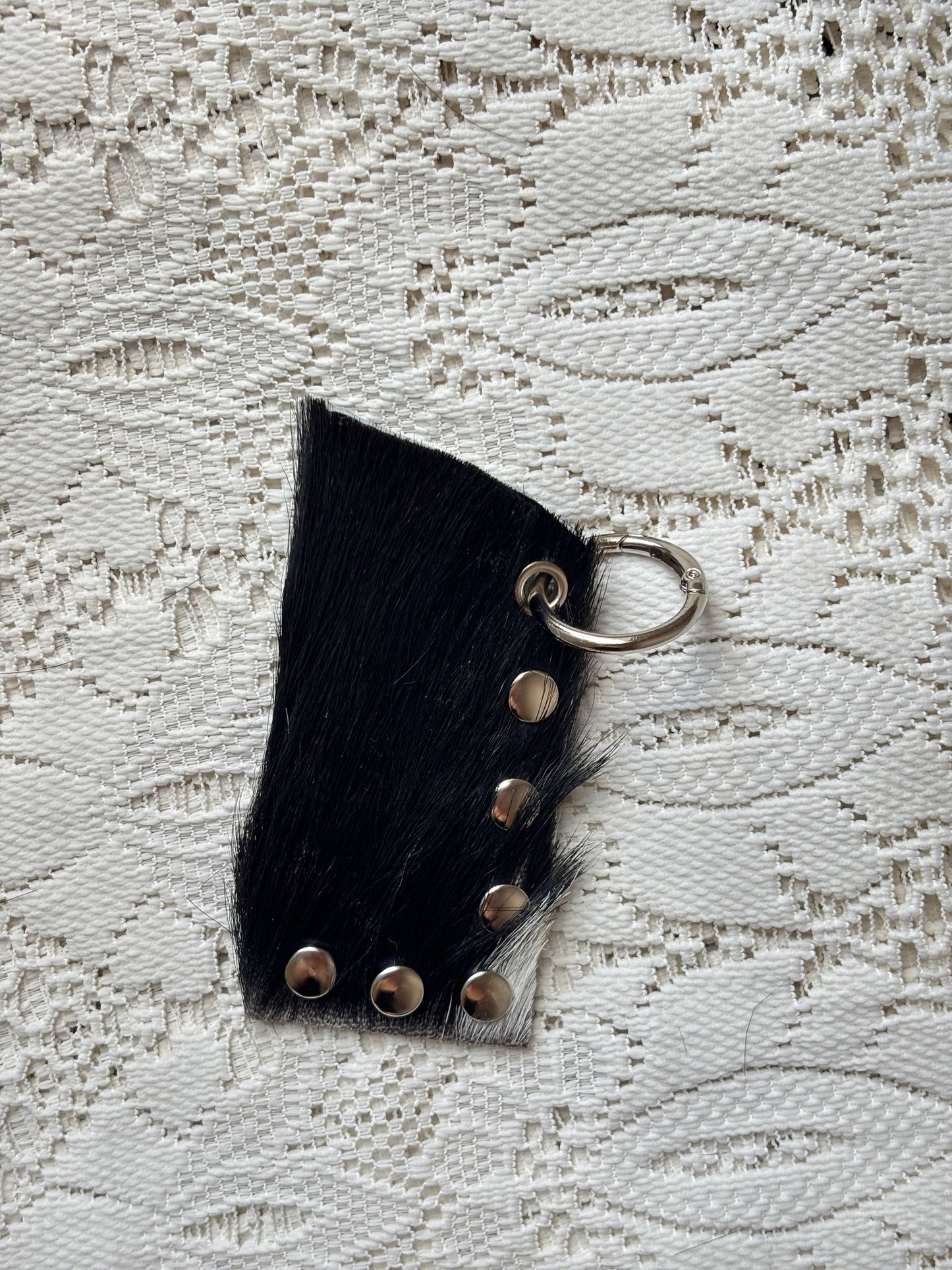 Leather lighter / lipstick keychain bag charm