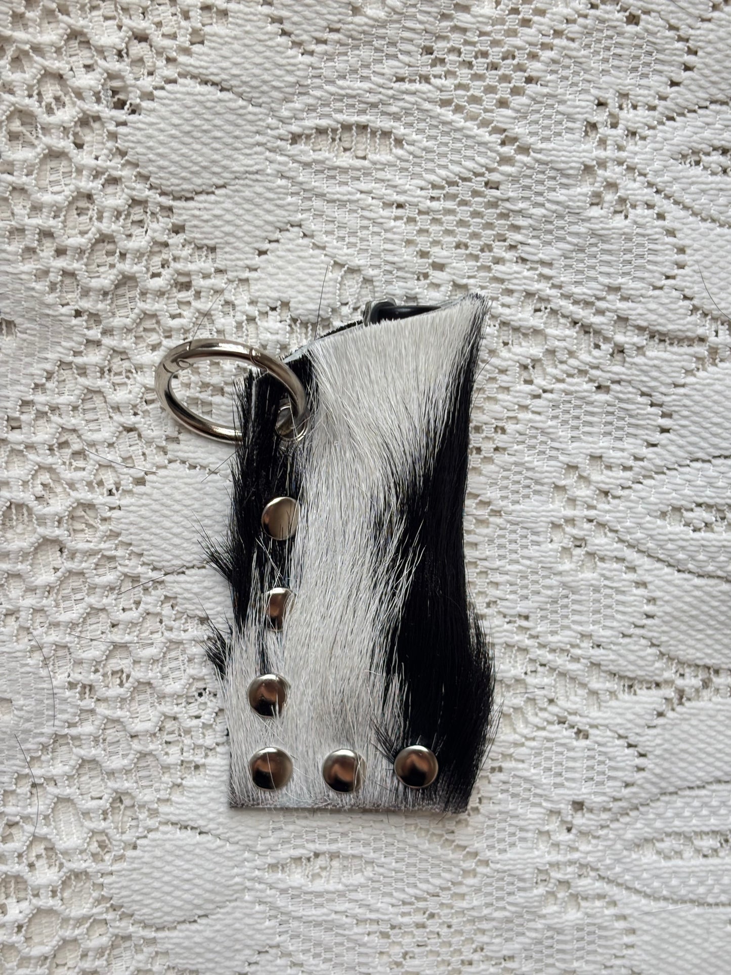 Leather lighter / lipstick keychain bag charm