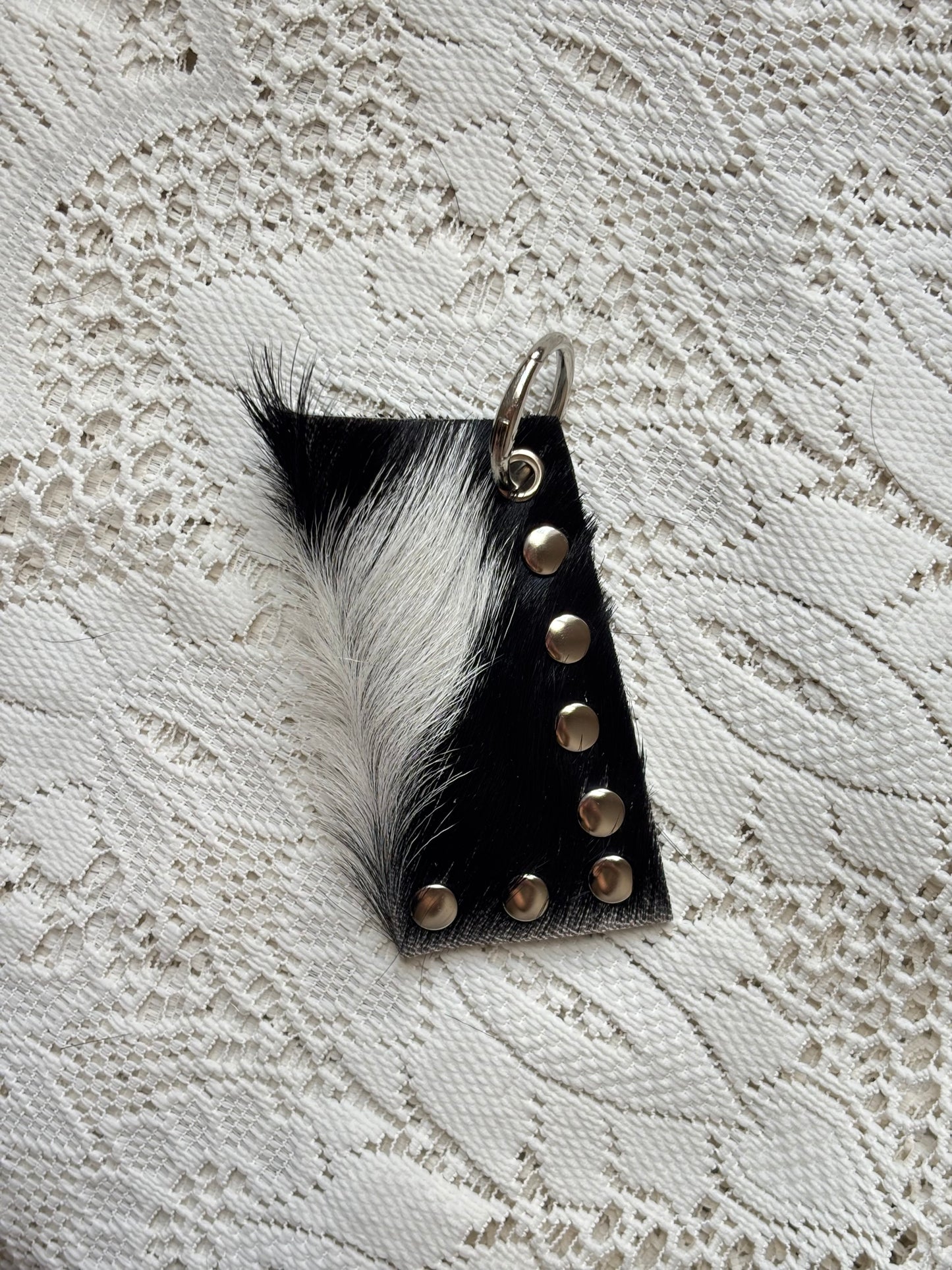 Leather lighter / lipstick keychain bag charm