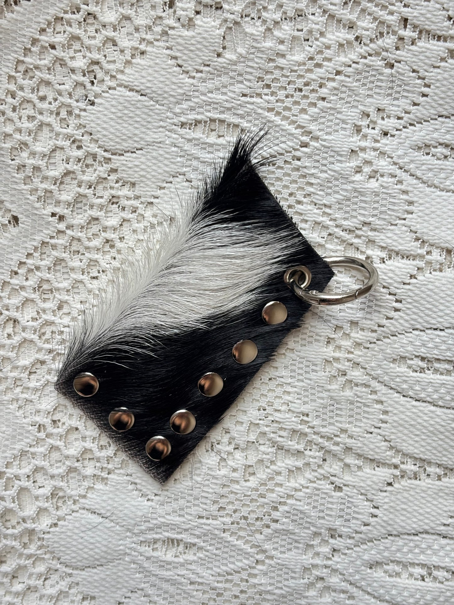 Leather lighter / lipstick keychain bag charm